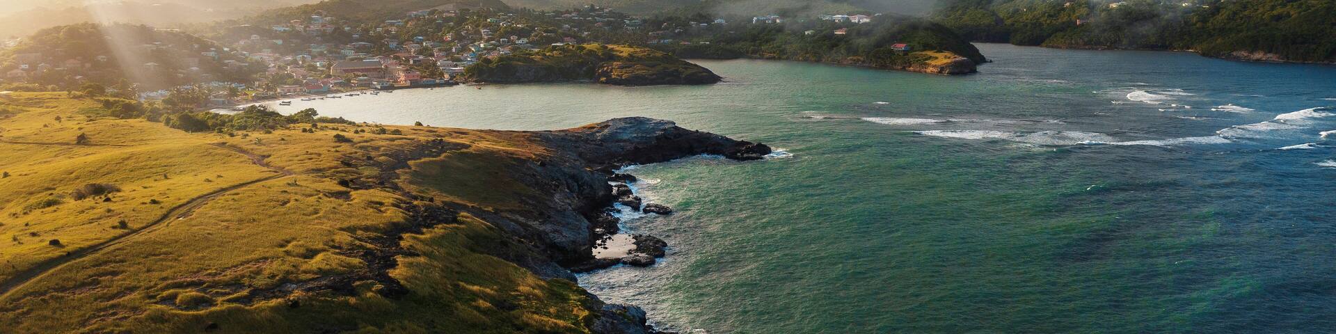 view of the coast of Micoud St Lucia from the sea