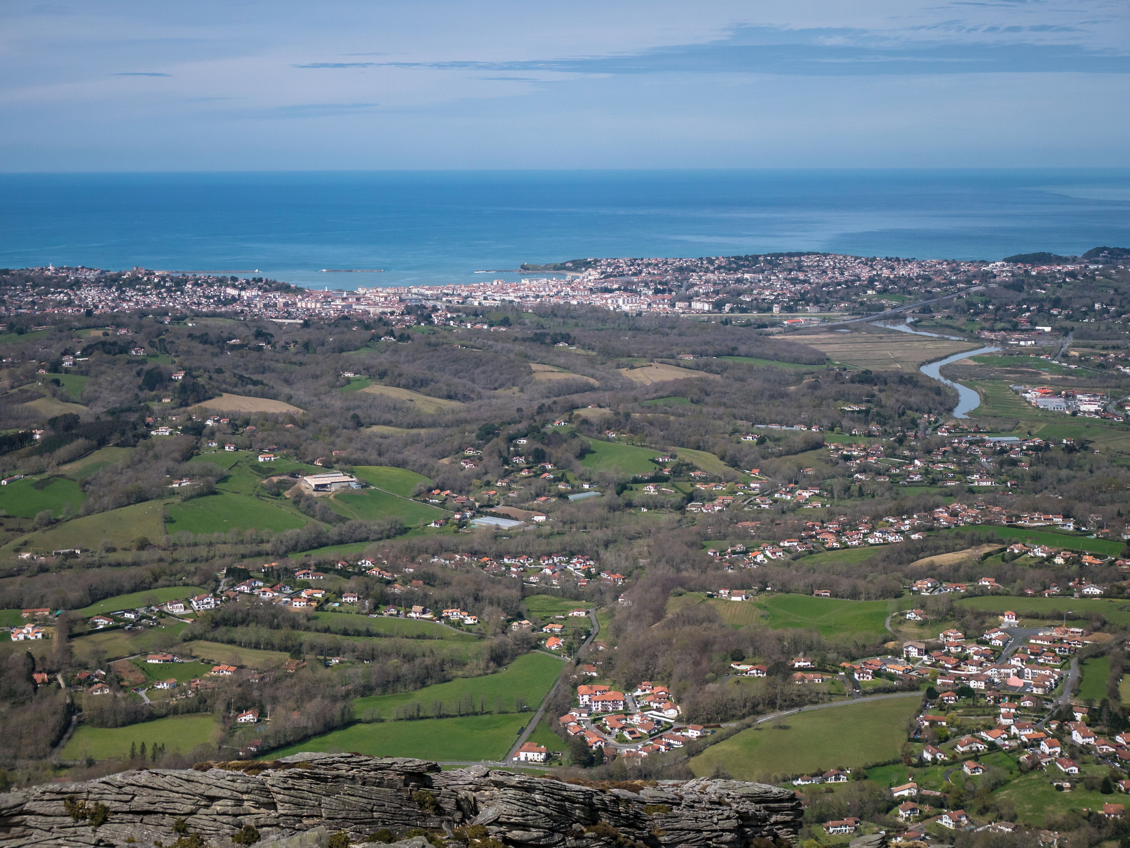 Saint-Jean-de-Luz as seen from the Larrun area. Pyrénées-Atlantiques, France