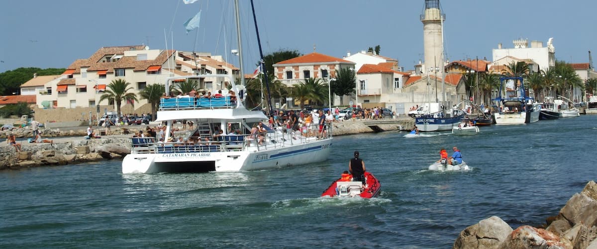 Grau du Roi is a commune in Gard, France. It is the sole Commune in that department to have a Mediterranean frontage. It has an INSEE of 30133 and a postal code of 30240. The channelised Vidourle passes through the village and onto the sea. Catamaran Picardie