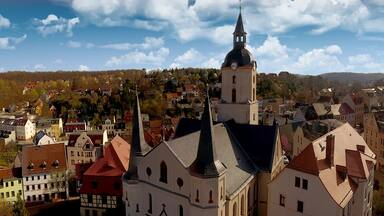 Church Martin Meerane in Germany aerial view
