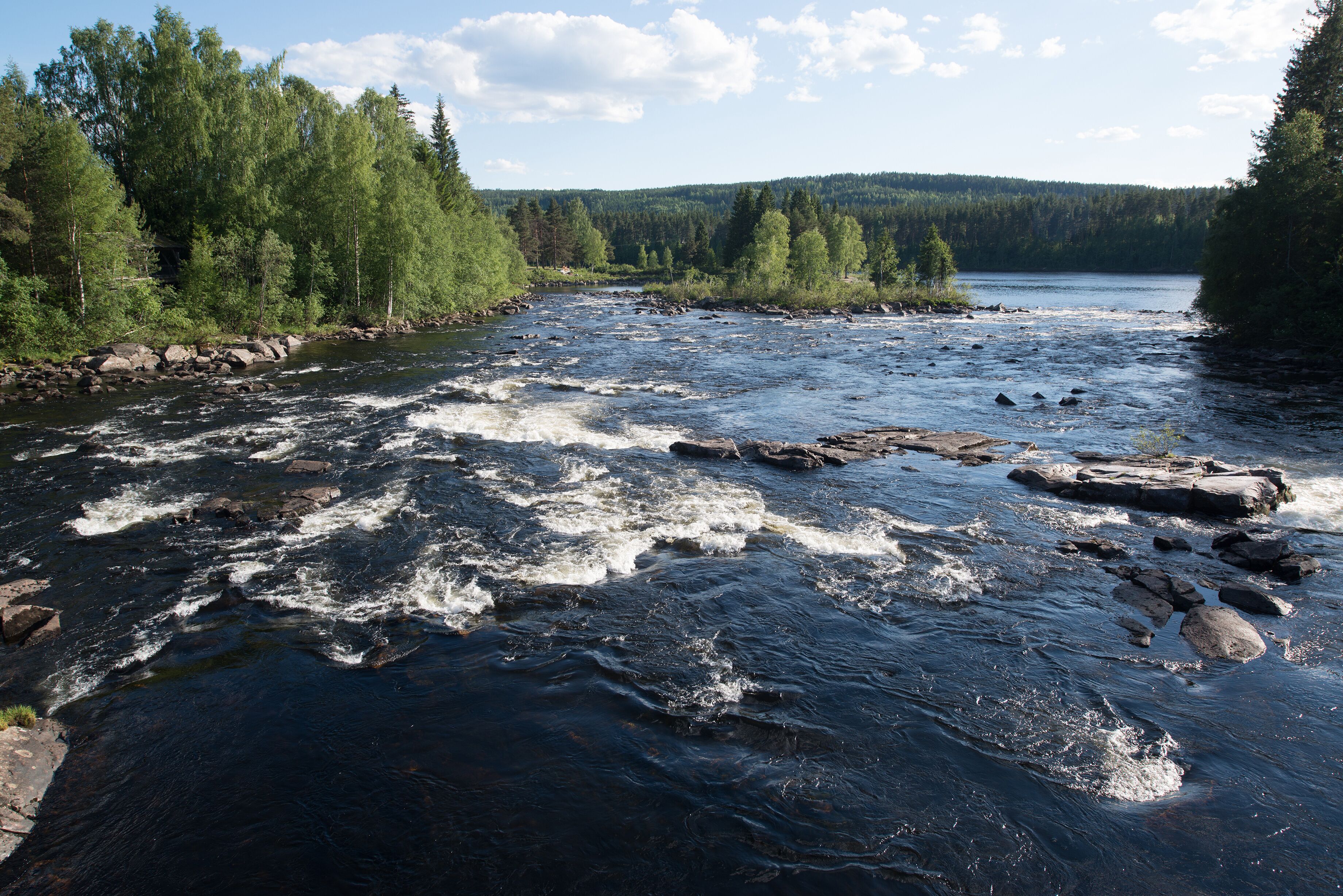 Glomma river in Elverum, Norway
