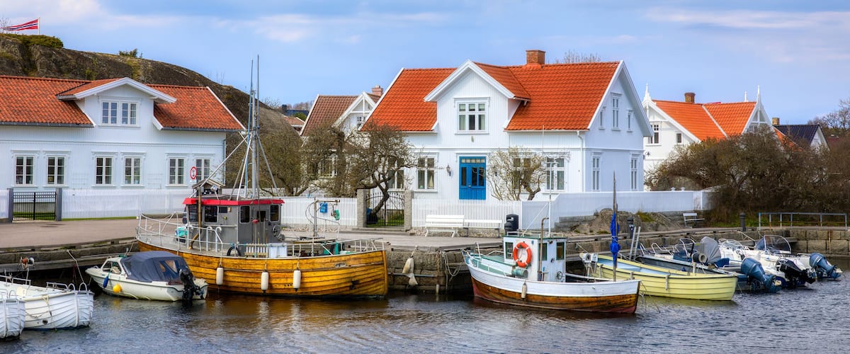 From the Harbor in the Charming Coastal Village of Nevlunghavn in Larvik Municipality, Norway