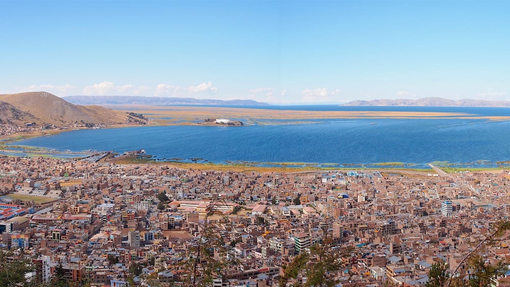 Puno Tititcaca lake panorama,Peru