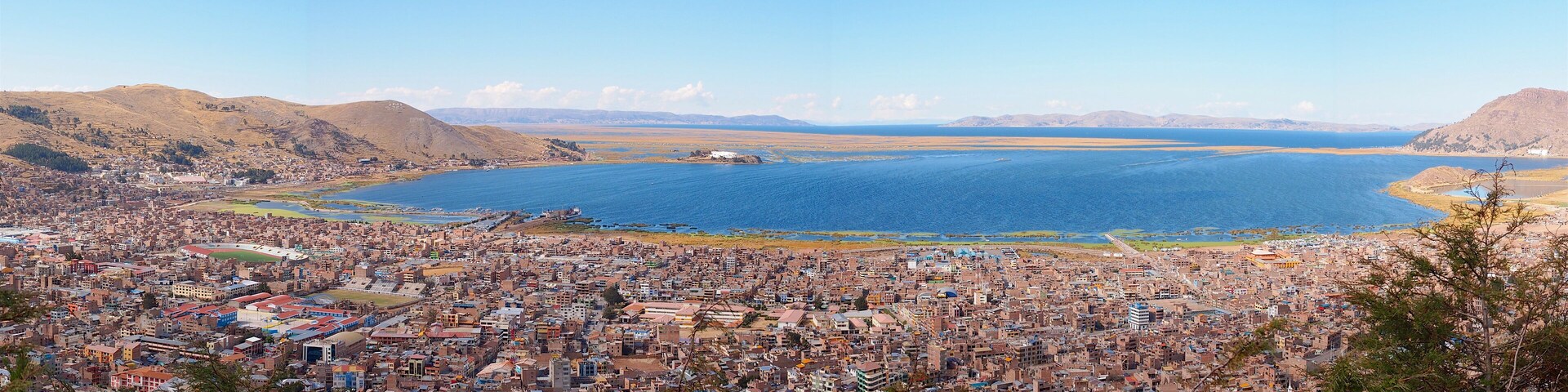 Puno Tititcaca lake panorama,Peru
