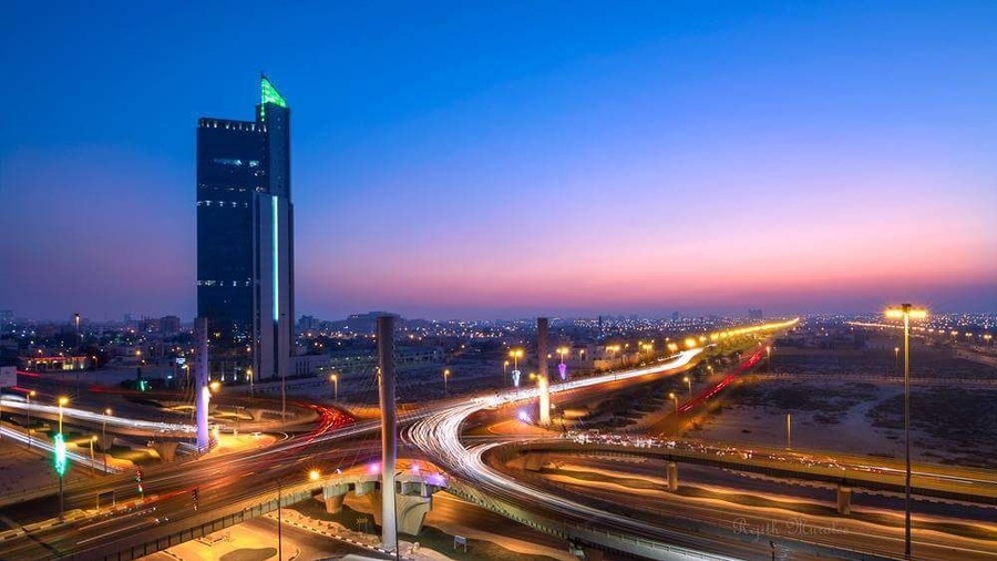 Alkhobar cityscape. The tall building you see on left side is Hugayet Tower