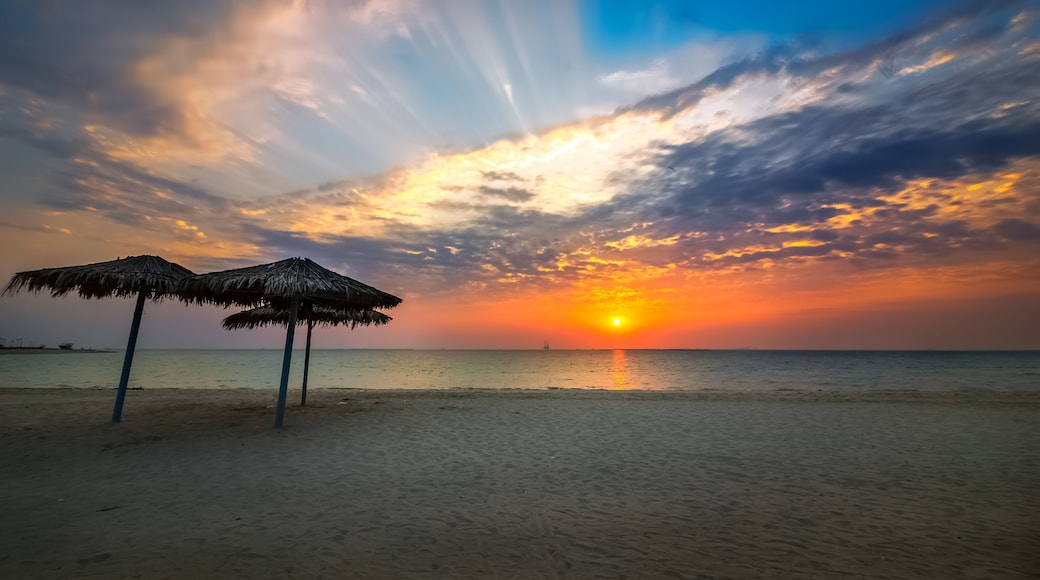 Morning view of Fanateer Beach -Al Jubail Saudi Arabia.