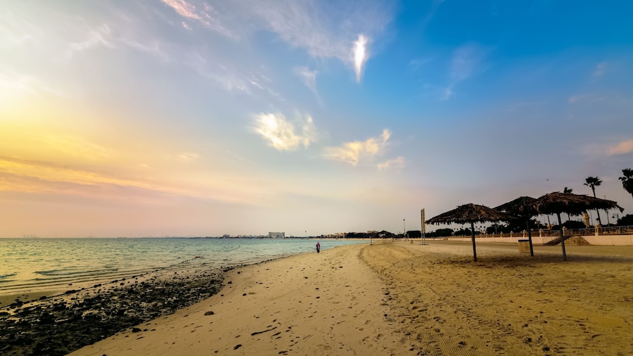 Morning view of Fanateer Beach -Al Jubail Saudi Arabia