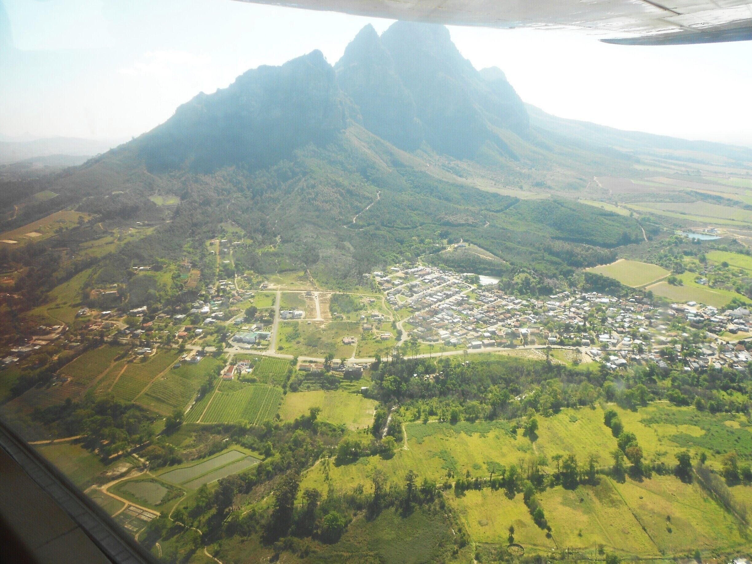 View of Stellenbosch area from a very small plane