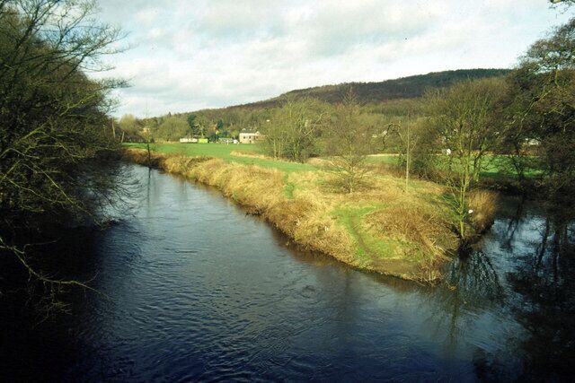 Rivers Derwent and Amber, Ambergate. This shows the confluence of the River Derwent (to the left) and its tributary, the Amber. The valleys of these rivers, coming together here, made Ambergate an important road and rail junction, although there is not much to the village itself.
