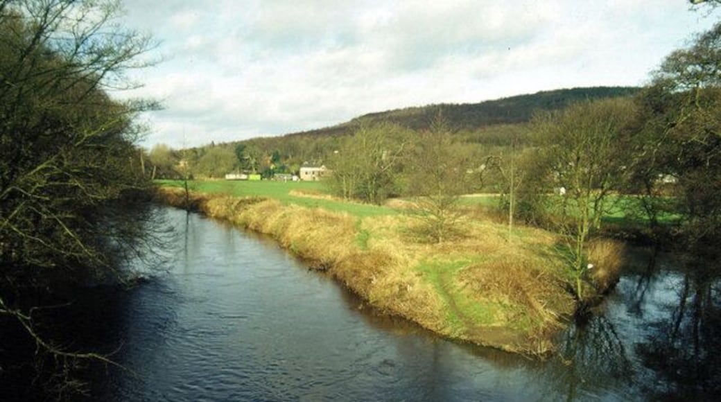 Rivers Derwent and Amber, Ambergate. This shows the confluence of the River Derwent (to the left) and its tributary, the Amber. The valleys of these rivers, coming together here, made Ambergate an important road and rail junction, although there is not much to the village itself.