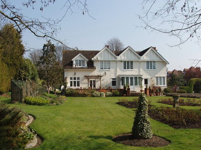 House and garden by the Thames. Taken from the towpath which is at the bottom of the garden of this house in Dorney Reach.