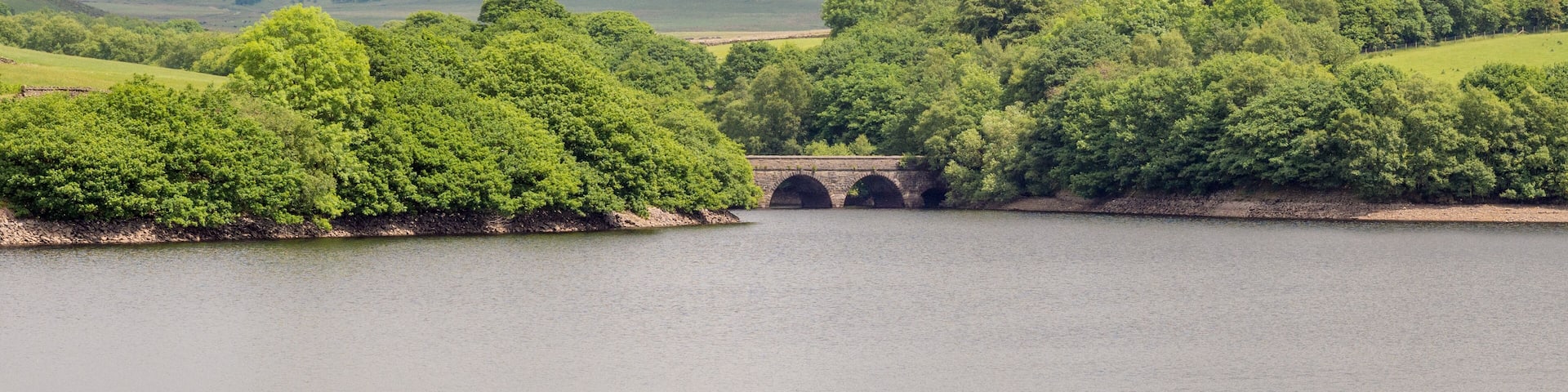 Beautiful summer afternoon at Rivington reservoir, Rivington, Chorley, Lancashire, UK