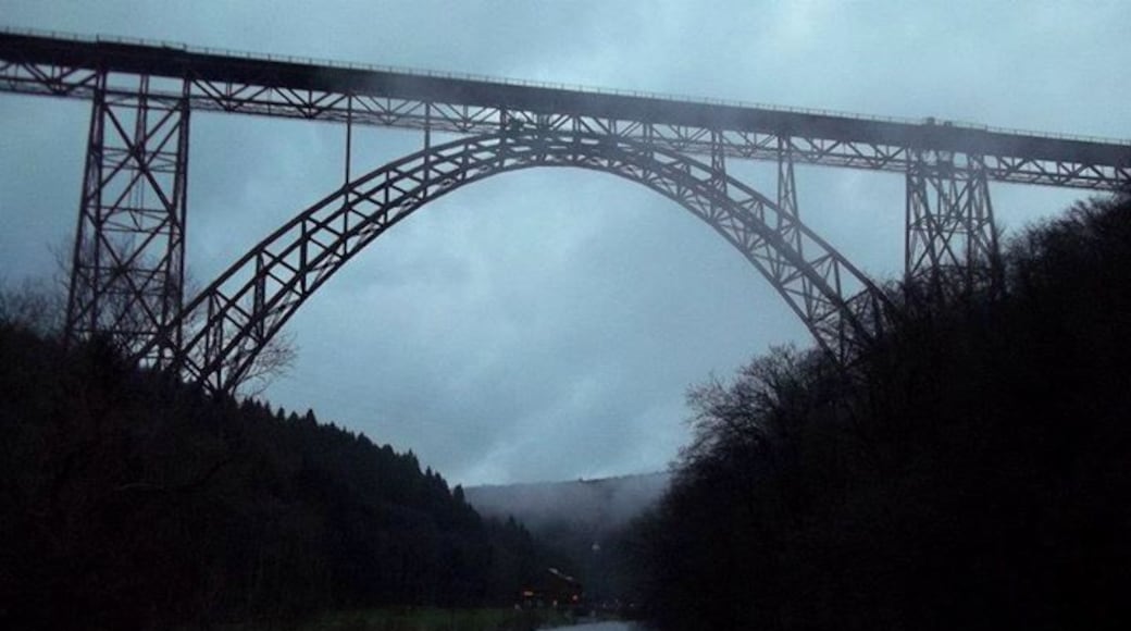 My first trip abroad . This is highest bridge in this region connecting to towns by rail . A good place for biking , jogging, kayaking on weekend with family and friends.