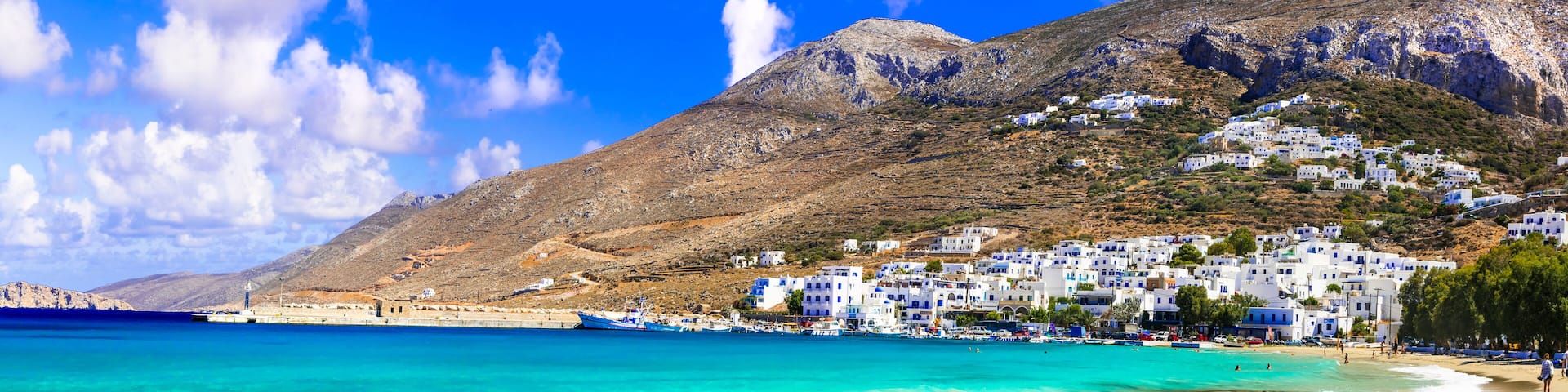 wonderful Greece - Amorgos island. Beautiful beach Aegiali with turquoise sea. Best of Cyclades
