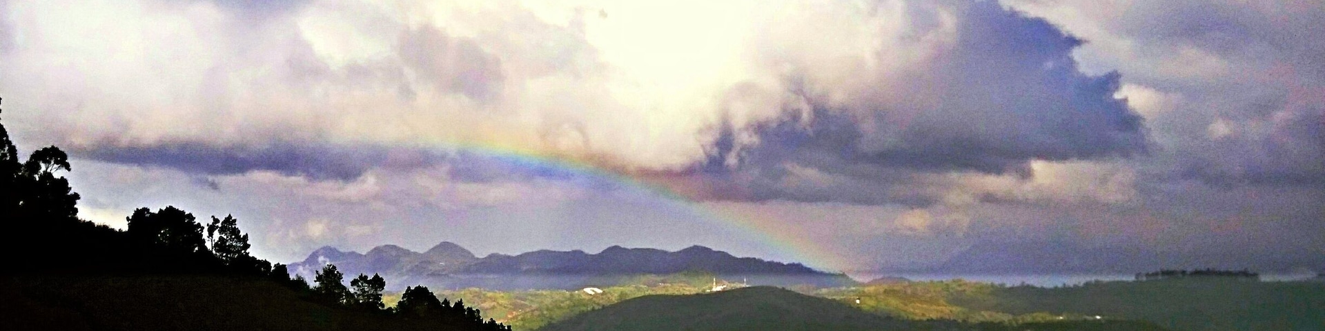 What a beautiful rainbow, from Light and Life Academy, ooty,  over looking towards Connor Valley.. 
# nature # rainbow # travel # ooty # landscape