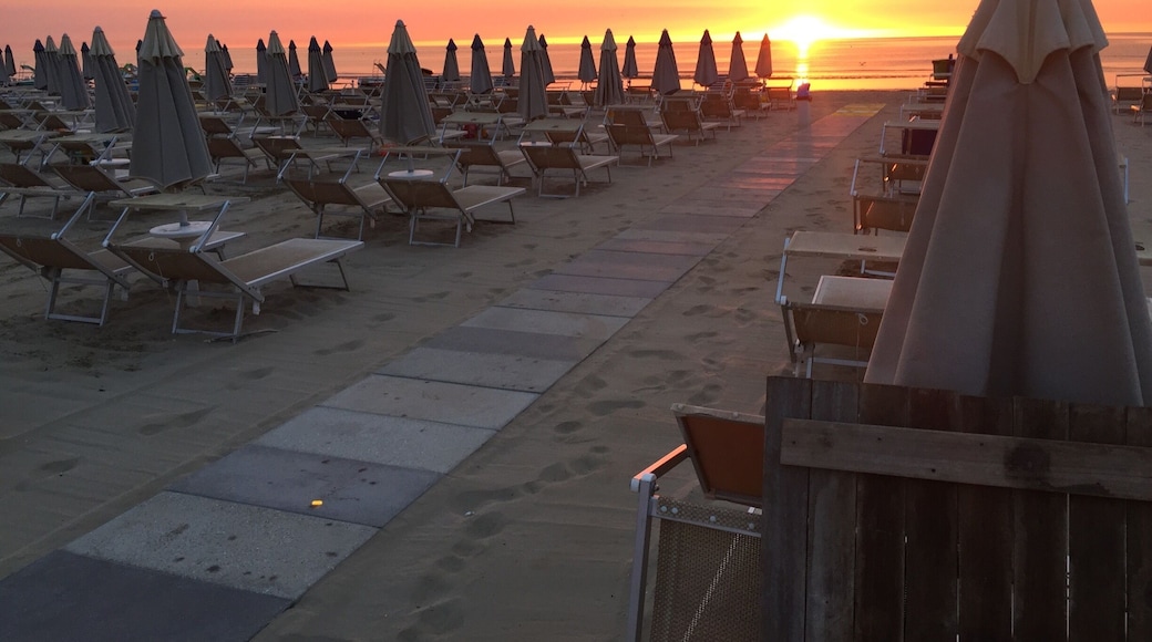 When you get up early in summer, you will get a great reward: a wonderful sunrise at the adriatic sea. Cervia, Italy.