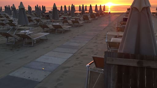 When you get up early in summer, you will get a great reward: a wonderful sunrise at the adriatic sea. Cervia, Italy.