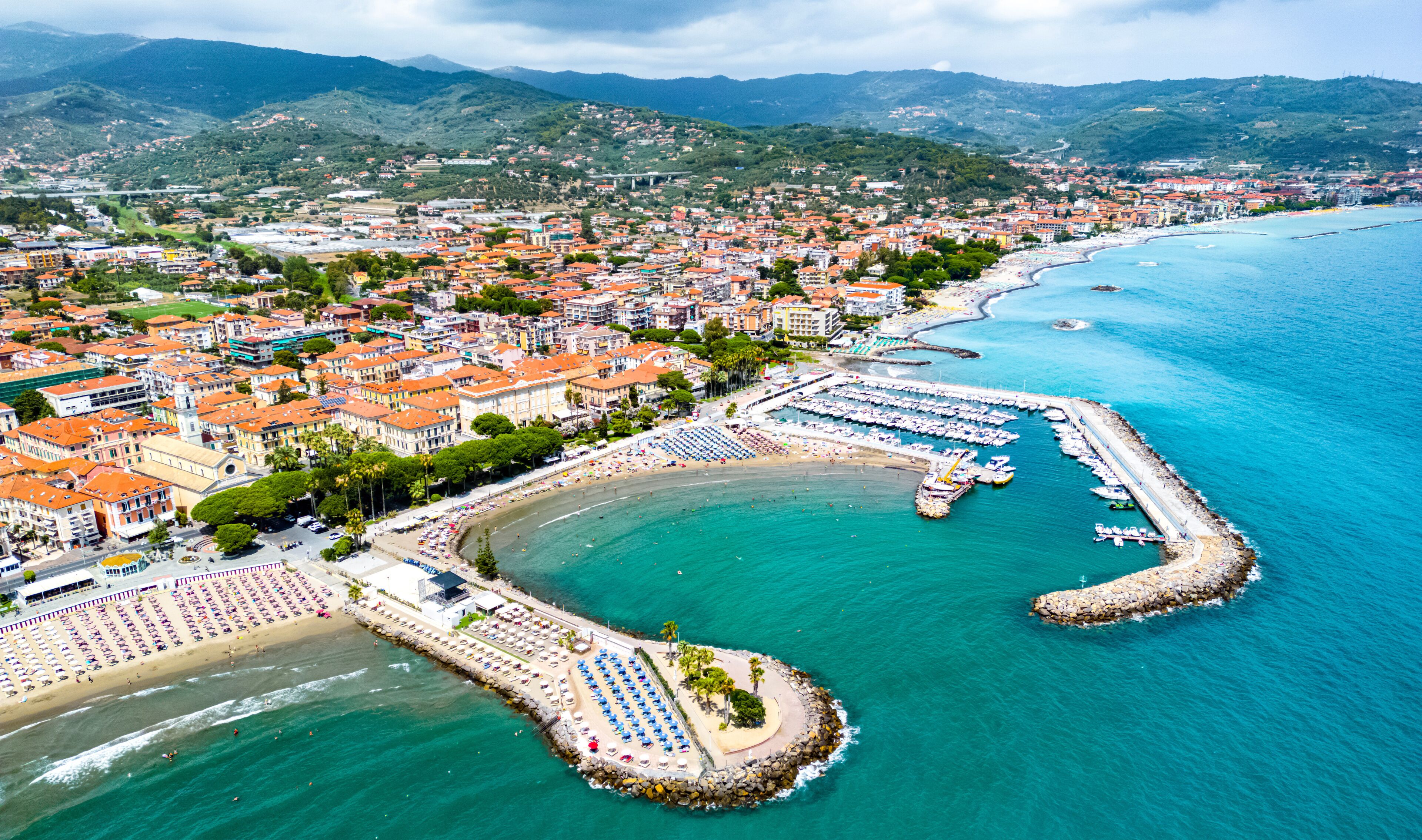 The village of Diano Marina, Liguria, Italy