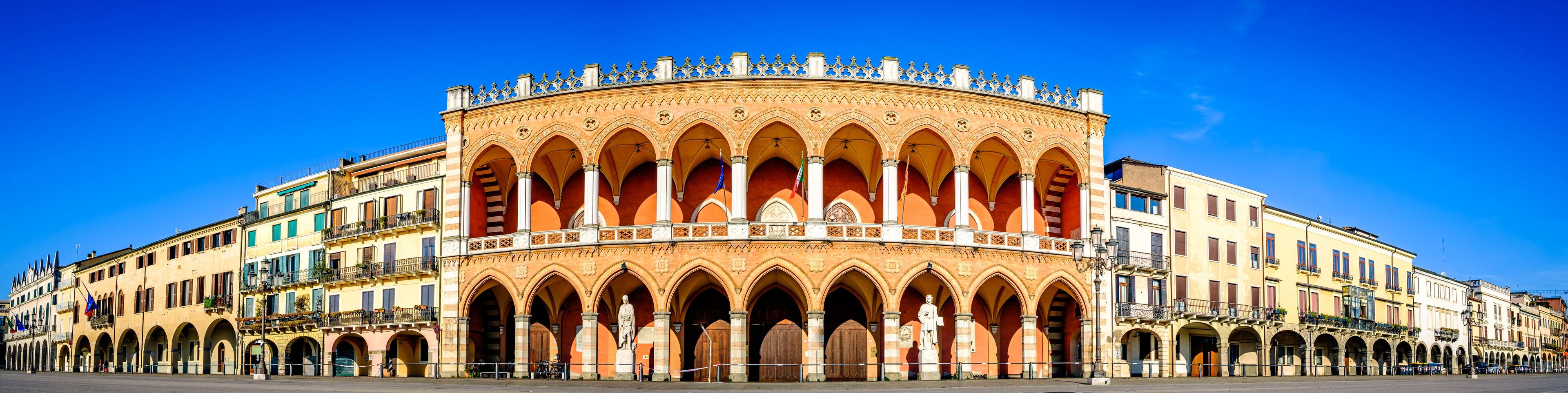 historic buildings at the old town of Padua - Padova in italy