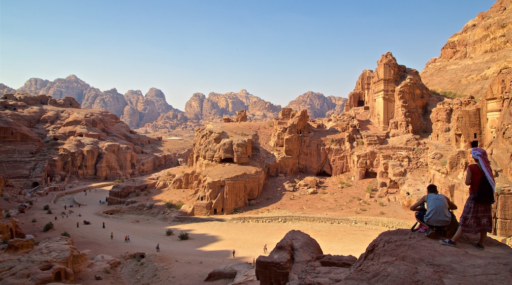 Petra which includes a gorge or canyon, a ruin and landscape views