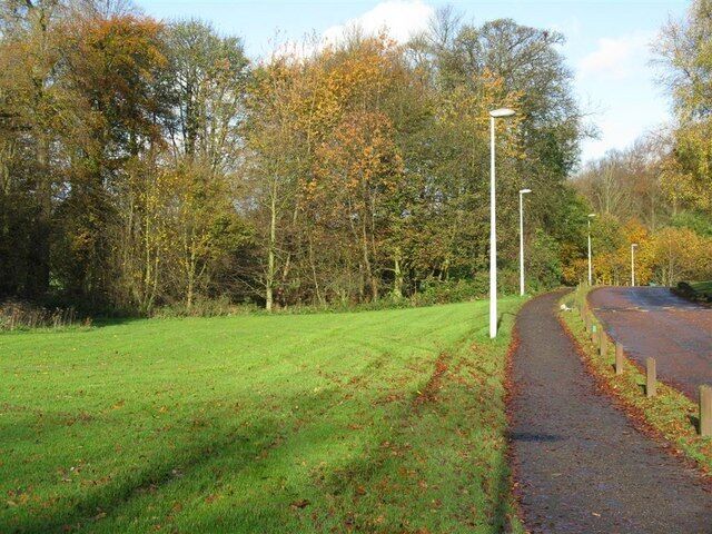 Balbirnie Park Road through the park leading to the Balbirnie House Hotel.