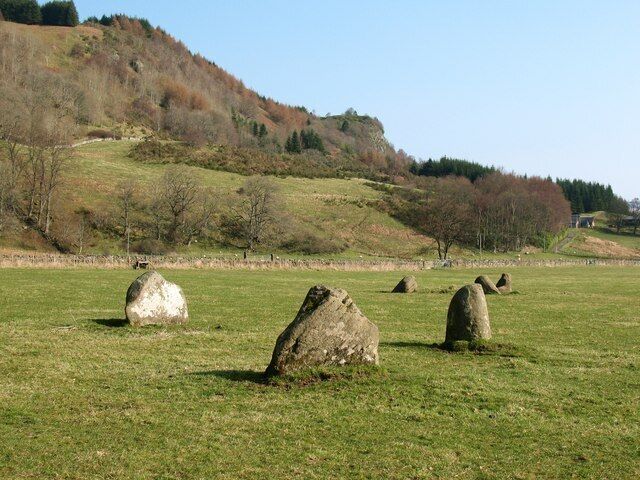Fortingall stone circles There are three 'circles' of stones [two shown here] in a field to the south of the B846, but all three are very basic with just 3 or 4 stones each.