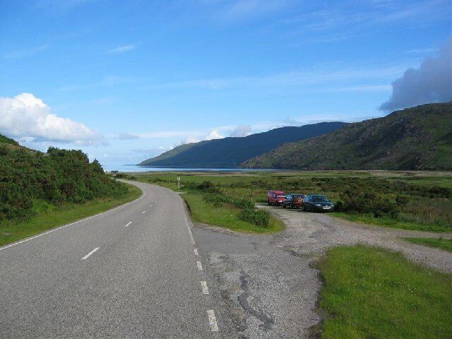 A832, Lay-by, Dundonnell. This photo was taken at 07:38 on 22nd June, 2004, and shows Little Loch Broom in the distance.