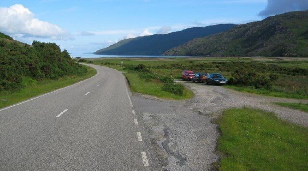 A832, Lay-by, Dundonnell. This photo was taken at 07:38 on 22nd June, 2004, and shows Little Loch Broom in the distance.