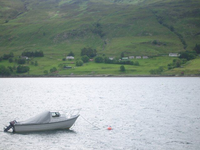 Loggie, the west shore of Loch Broom. photo taken from the east shore of Loch Broom, below Leckmelm Garden, looking south-west
