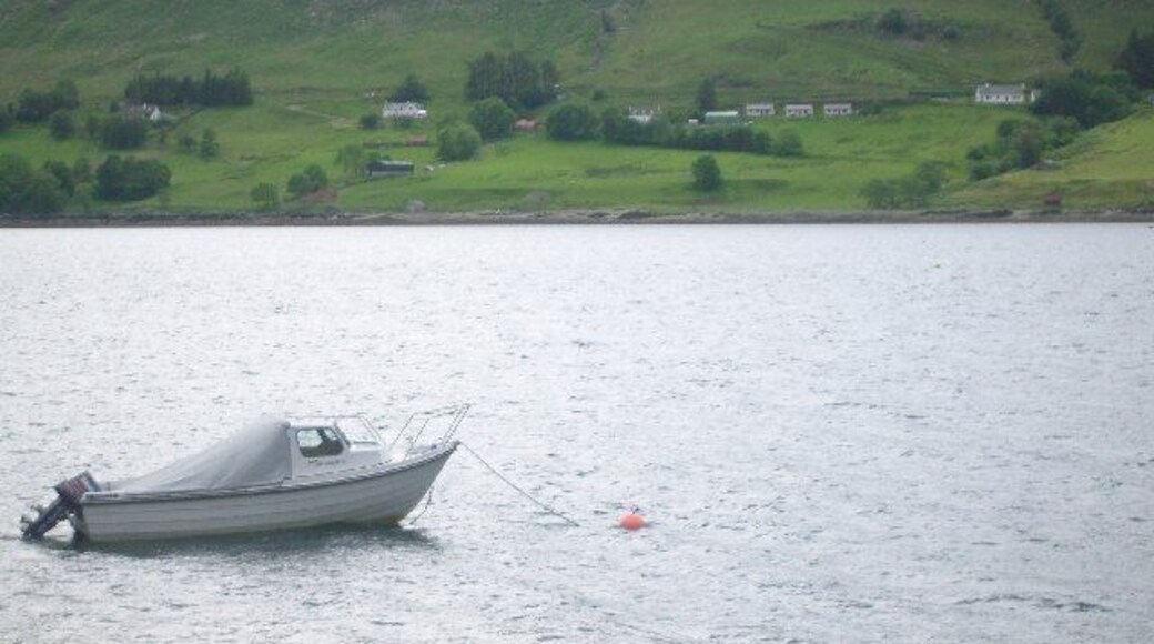 Loggie, the west shore of Loch Broom. photo taken from the east shore of Loch Broom, below Leckmelm Garden, looking south-west