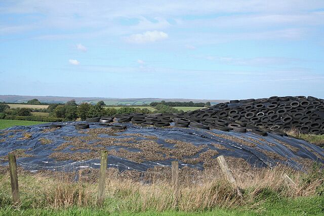 Oakford: by Swineham Farm. Looking north-north-west at the farm entrance with Exmoor on the horizon