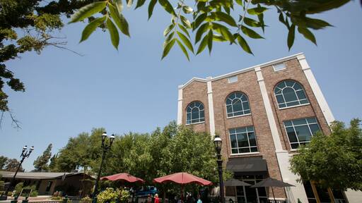 Afternoon sunny city view of historic downtown Clovis, California, USA