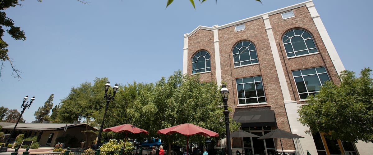 Afternoon sunny city view of historic downtown Clovis, California, USA