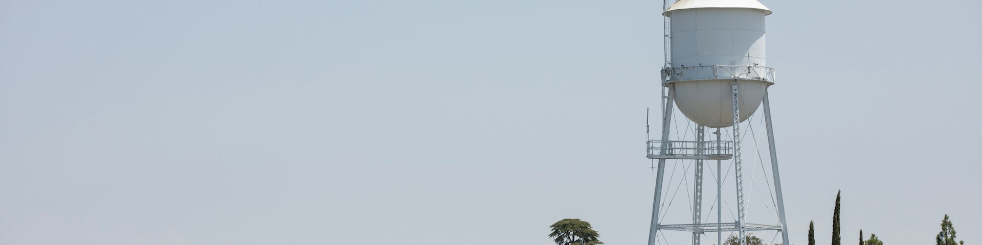 Afternoon sunny city view of the historic water tower of downtown Clovis, California, USA.