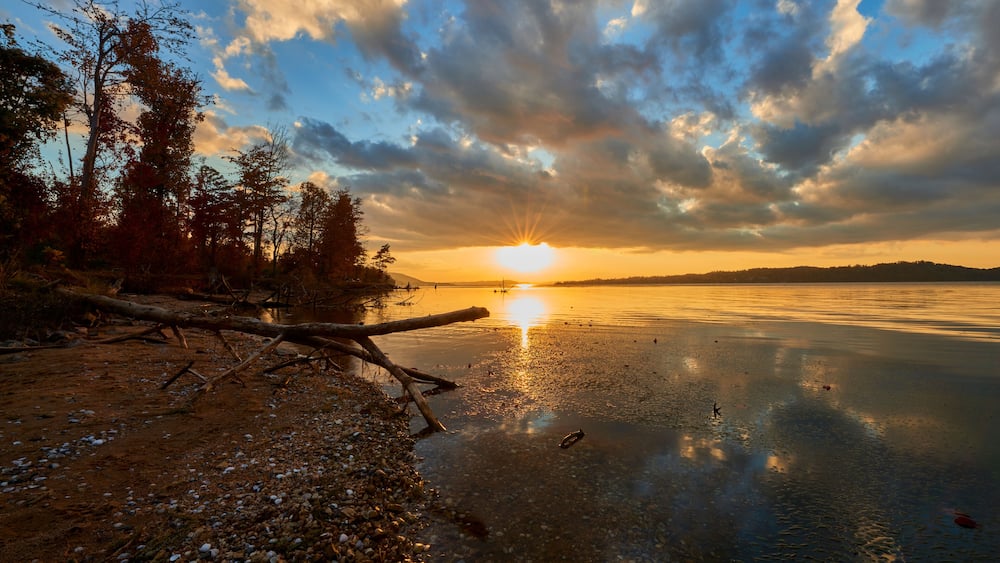 Magnificent sunset on Tennessee river