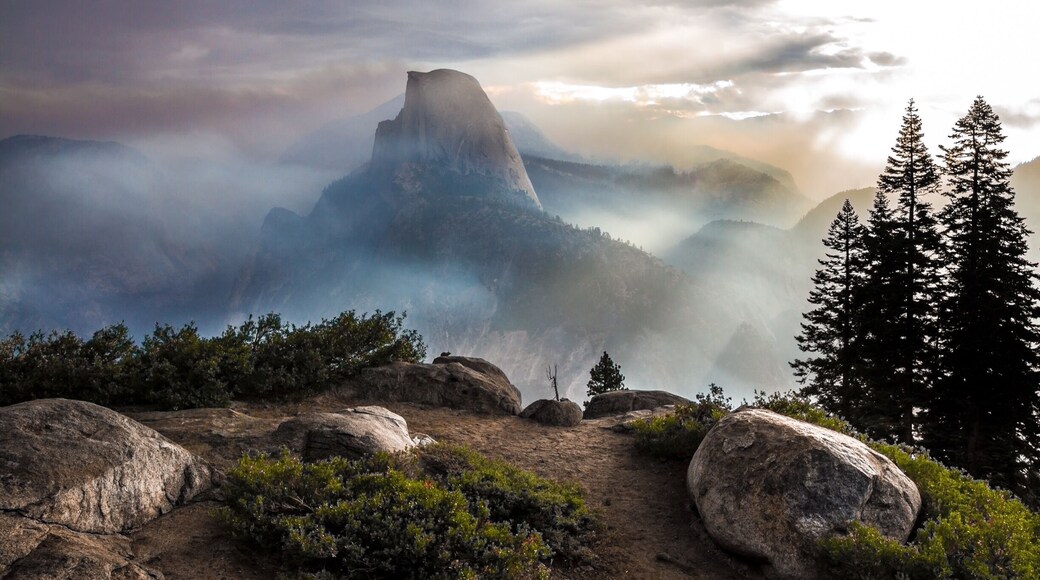 This is a bucket-list view of Half Dome near Glacier Point.
Taken Sept 2014 during wildfire in the park.
