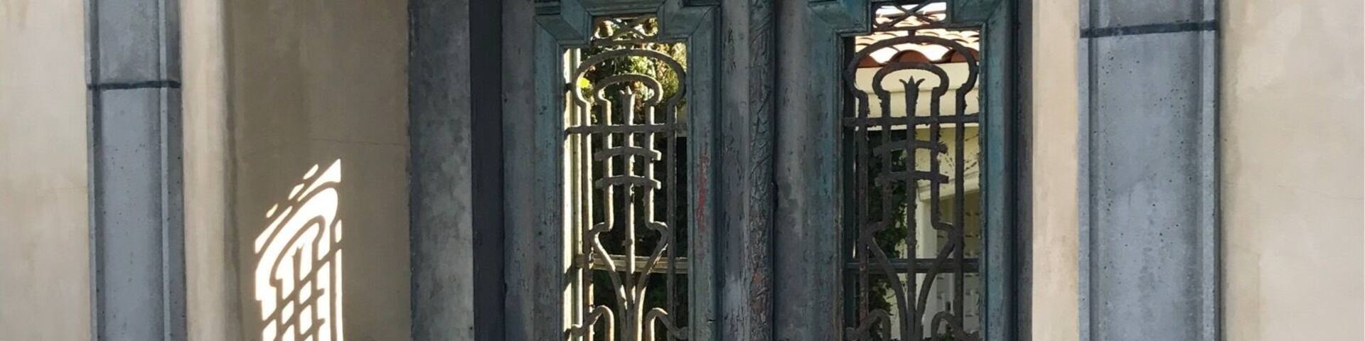 One of the many fascinating doors to hideaways in Palm Springs