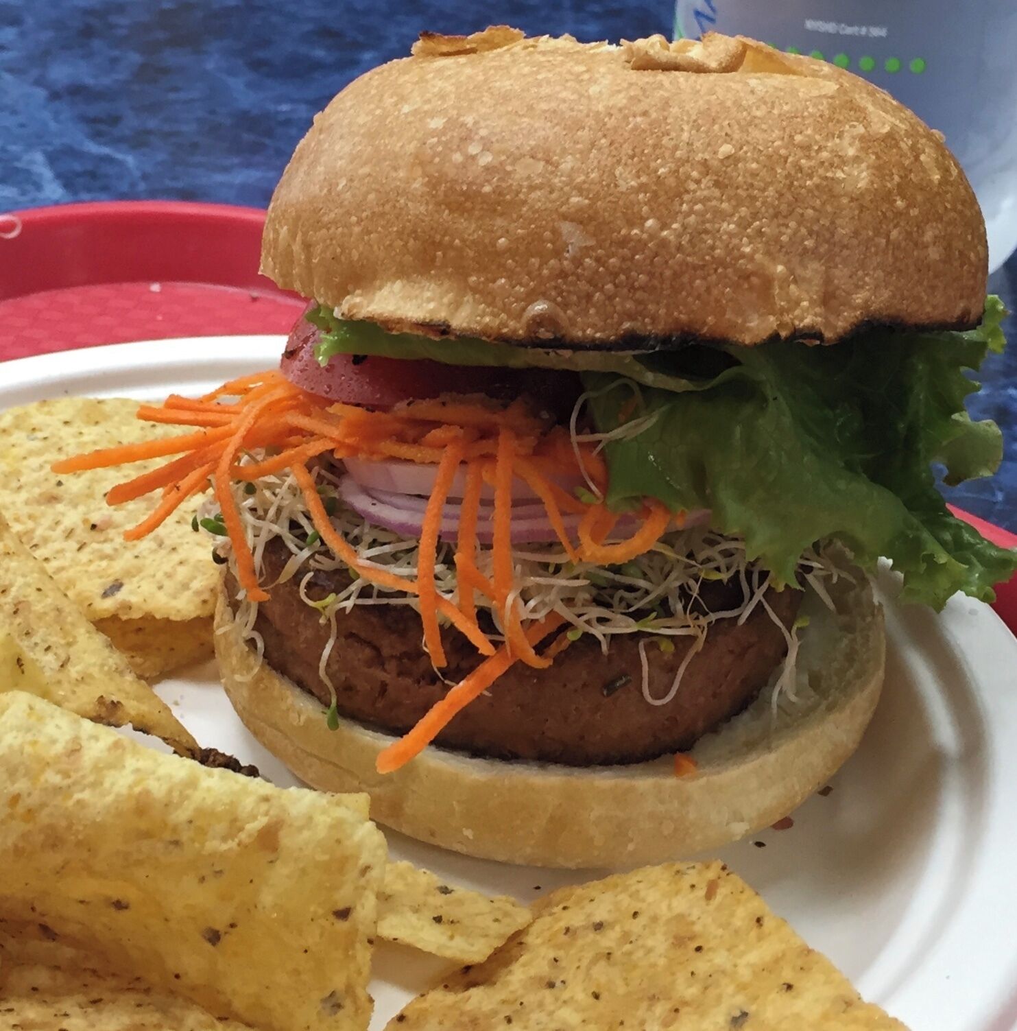 The Beyond Burger at Nature’s Health food and Cafe. My meat loving husband loved the taste, texture and juicy meatiness of the gluten-free patty. #food&drink #culture. 