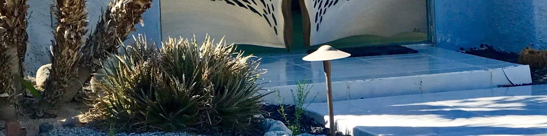 What a magnificent door – stainless steel and brass located in the Las Palmas area of Palm Springs