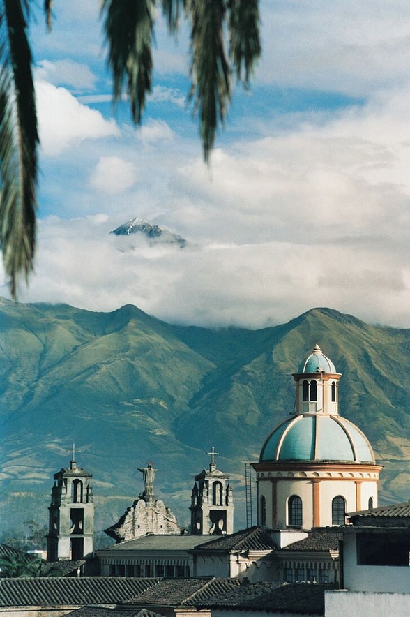 Otalvalo with the Andes in background, Ecuador