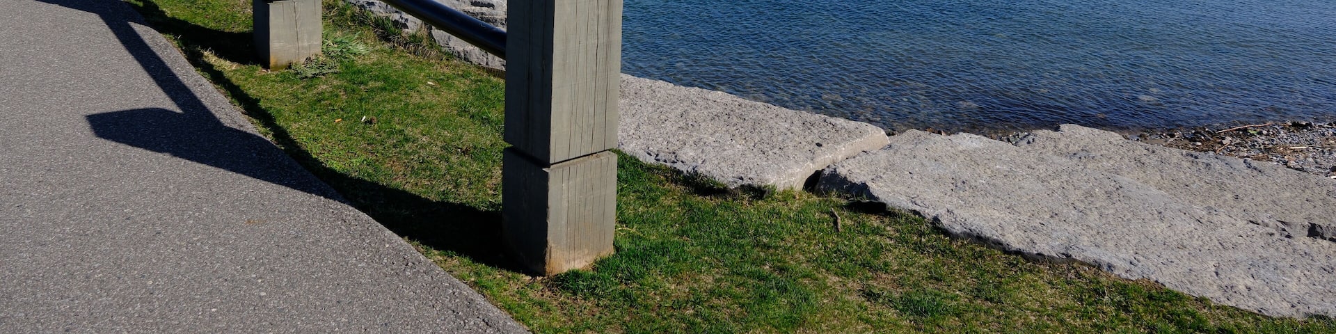 fence of a park in bowmanville on the shores of lake ontario