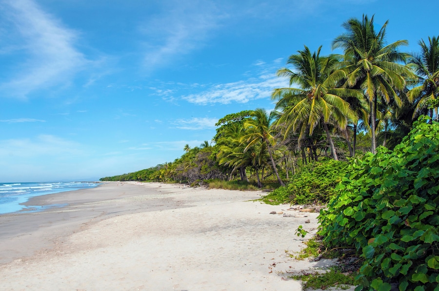 Beautiful beach near Mal Pais. Pacific coast, Costa Rica.