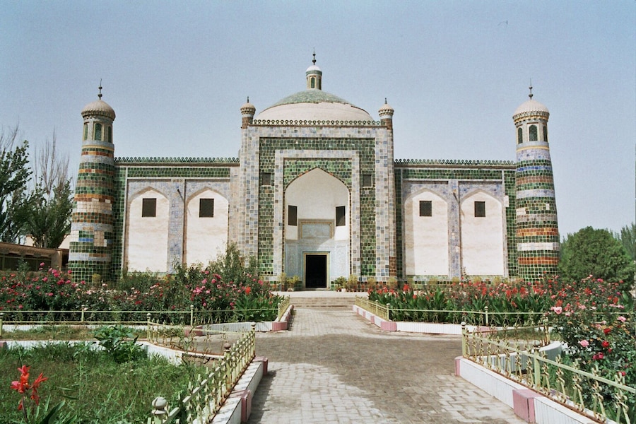 The Aba Khoja Mausoleum is the holiest muslim site in Xinjiang, China. It is located some 5 km north-east from the centre of Kashgar. The building was initially built in 1640.