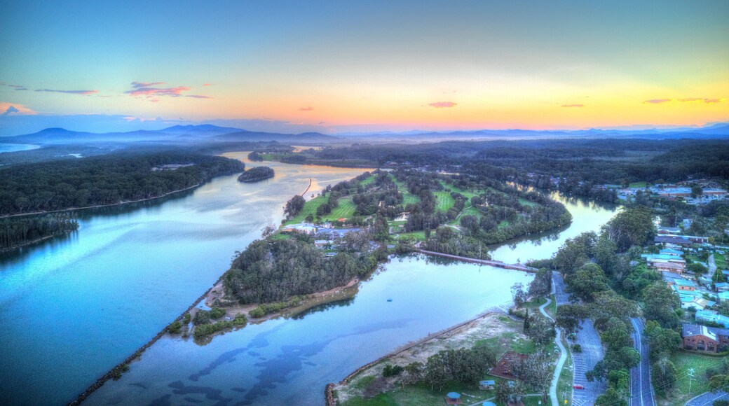 Aerial view of Nambucca heads,and the Nambucca river, New South Wales,Australia