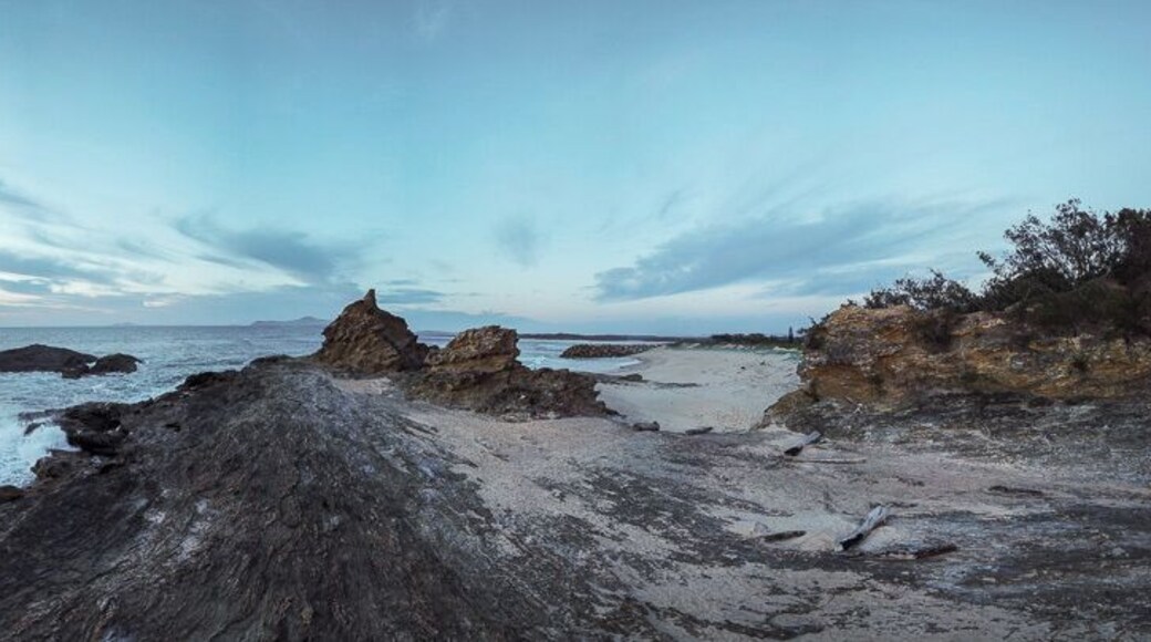 This is Wellington Rock at sunrise, a panorama taken with a DJI Mavic Pro drone.