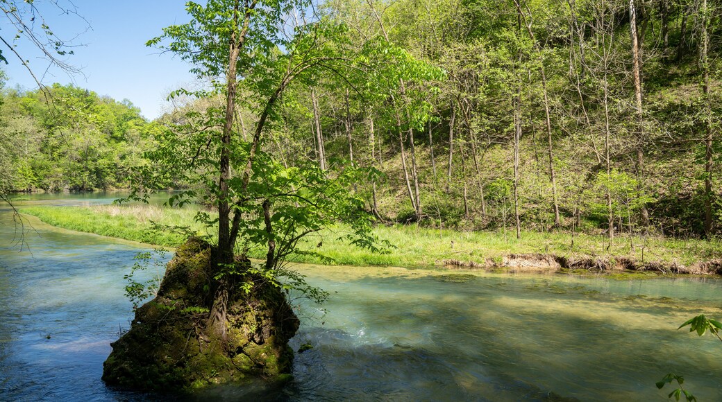 Beautiful clear spring blue water in Ha Ha Tonka State Park - Lake of the Ozarks, Missouri