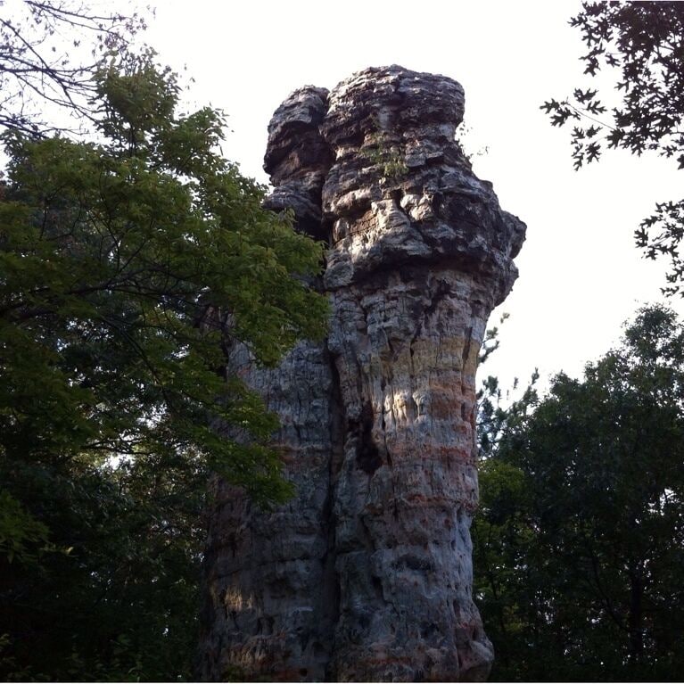 Chimney Rock - a rare sandstone pillar that stands nearly 30 feet high, near Hastings, Minnesota.