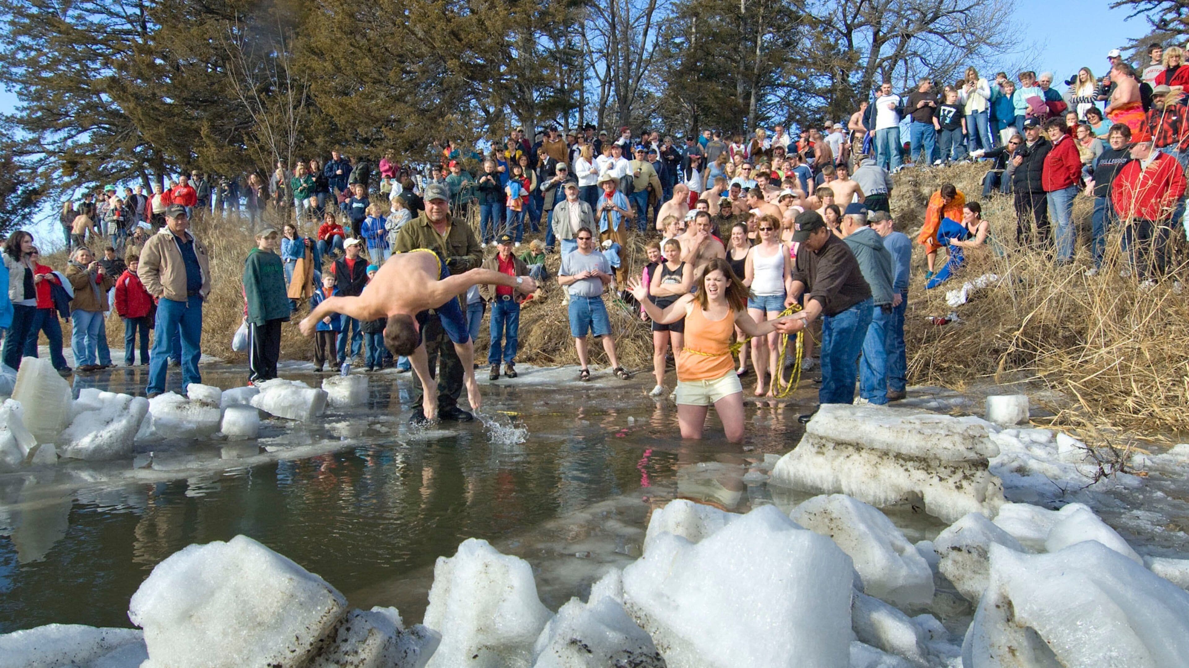 Ainsworth showing swimming as well as a large group of people