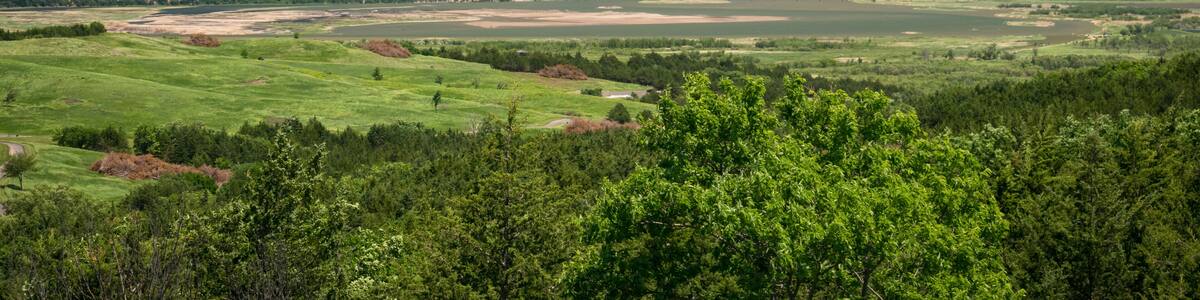 Panoramic view of the Missouri river from Niobrara state park, Nebraska.