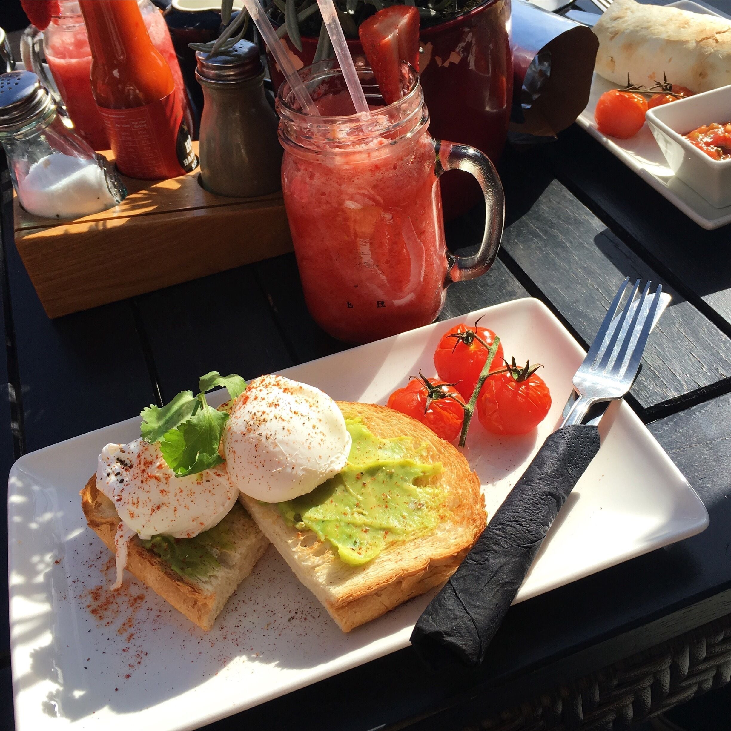 Chiquitos Breakfast is THE best! Smashed avocado with egg on toast. 